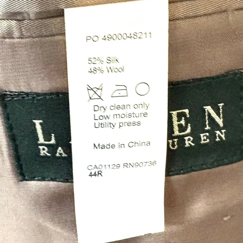 Lauren Ralph Lauren Men's Black‎ Tan Glen Plaid Silk Wool Sports Jacket Size 44R